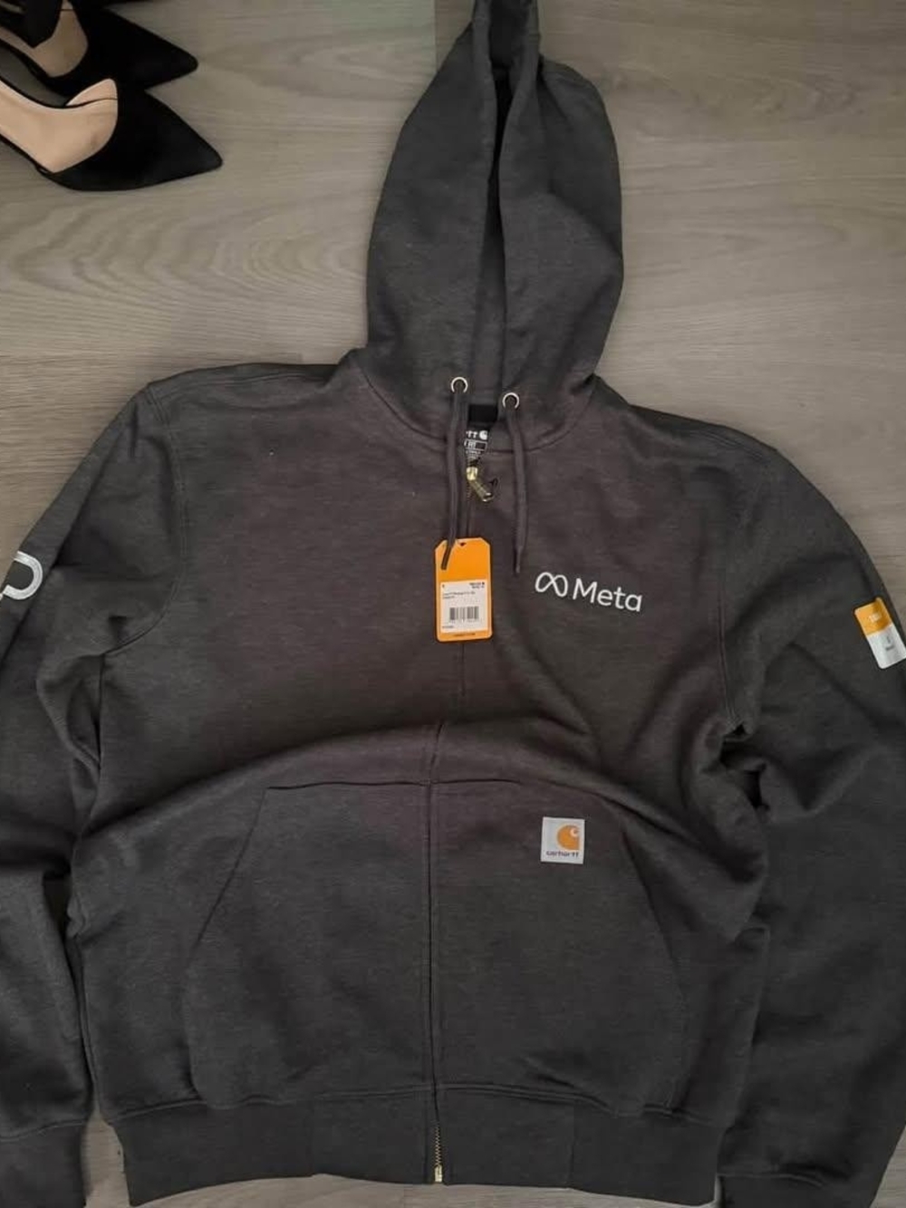 Carhartt Dark Gray Meta Zip-Up Hoodie